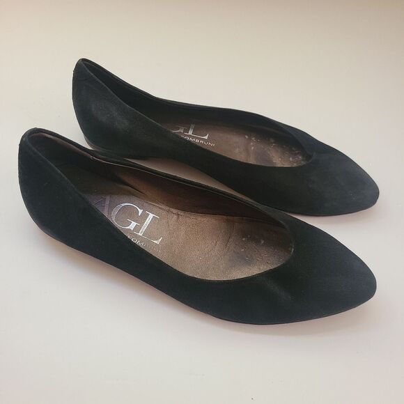 AGL Suede Leather Pointed Toe Ballet Flats Size 38.5 | 8.5 - Picture 3 of 10